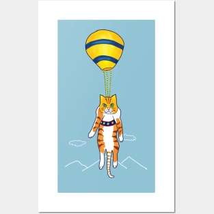 Cat Ballooning Posters and Art